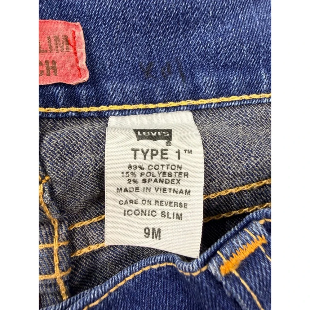 Levis Type 1 Iconic Slim Jeans Mens 26x28 Blue Denim Stretch Workwear Streetwear